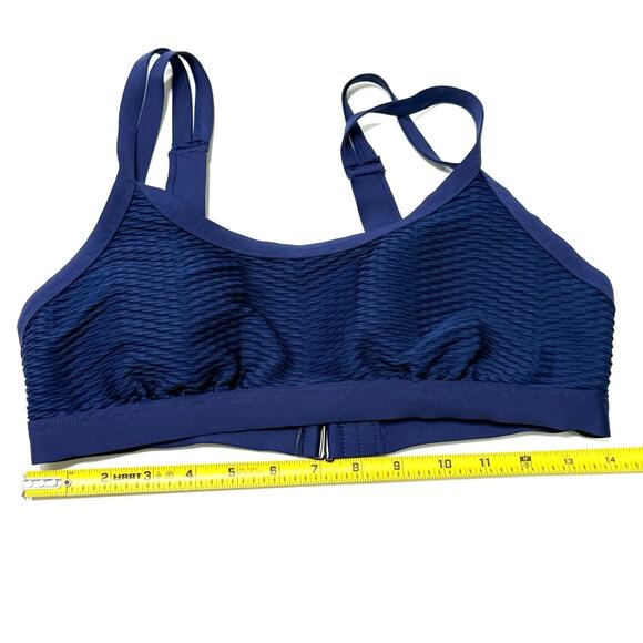 Title Nine Swim Top Bikini Blue Sz Medium Bathing Suit Double Straps Adjustable - Picture 3 of 10